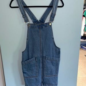 denim overall dress